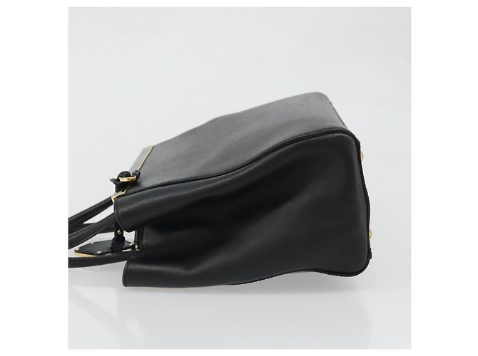 FENDI 2JOURS Hand Bag Leather Black Gold - vista 4