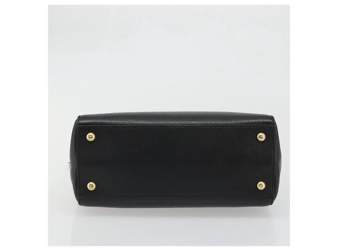 FENDI 2JOURS Hand Bag Leather Black Gold - vista 5