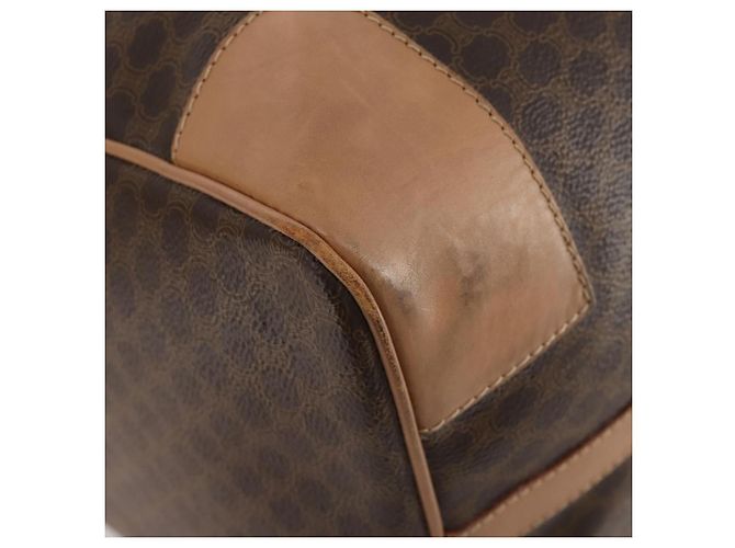 Céline CELINE Macadam Canvas Boston Bag PVC Leather Brown Gold - vista 14