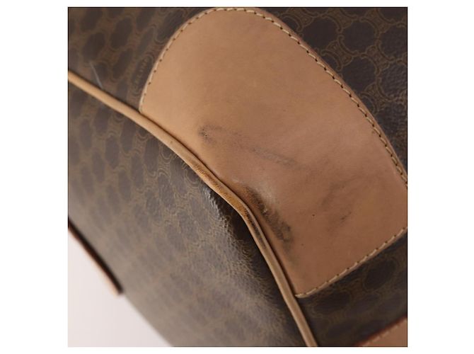 Céline CELINE Macadam Canvas Boston Bag PVC Leather Brown Gold - vista 16