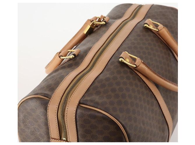 Céline CELINE Macadam Canvas Boston Bag PVC Leather Brown Gold - vista 6
