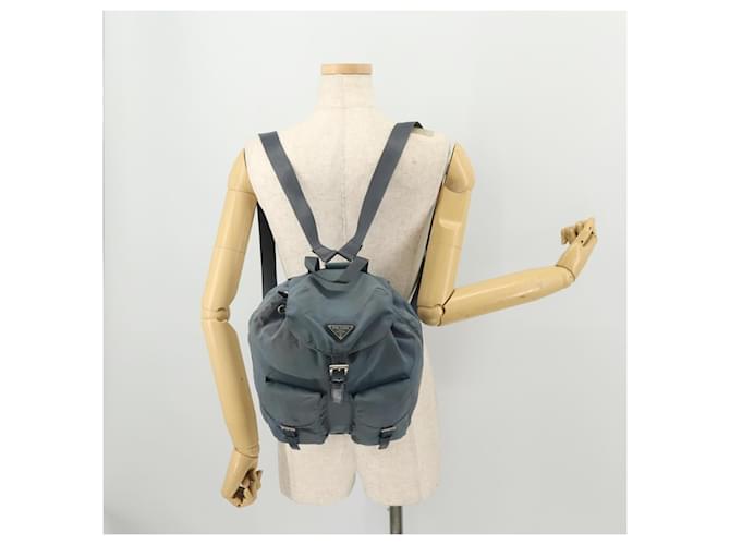 PRADA Backpack Nylon Blue Silver - vista 31