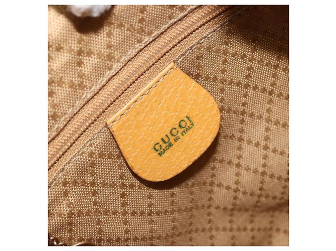 GUCCI Bamboo Backpack Leather Beige Gold 003 2058 0030 - vista 21