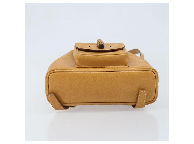 GUCCI Bamboo Backpack Leather Beige Gold 003 2058 0030 - vista 5