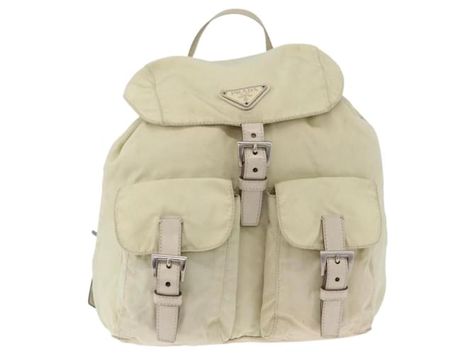 PRADA Backpack Nylon Ivory Silver - vista 13