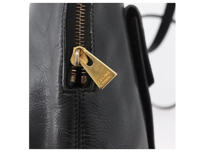 Céline CELINE Circle Hand Bag Leather 2way Black Gold - vista 10