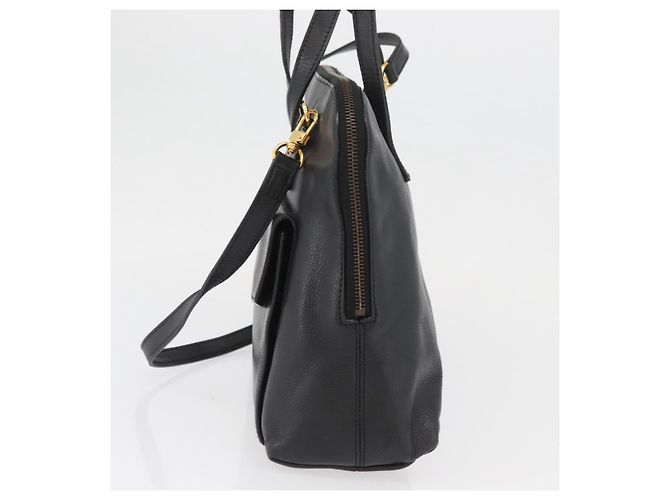 Céline CELINE Circle Hand Bag Leather 2way Black Gold - vista 3