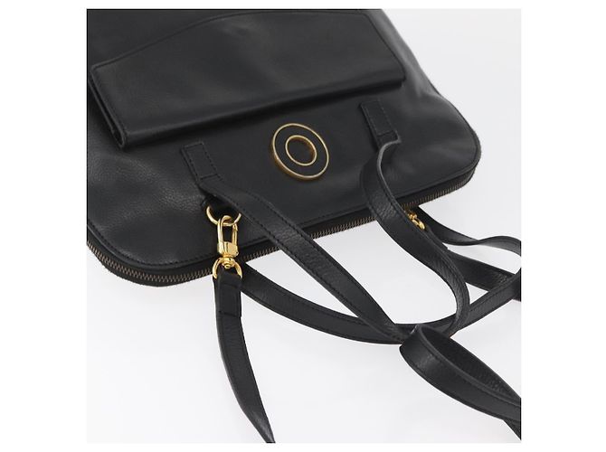 Céline CELINE Circle Hand Bag Leather 2way Black Gold - vista 6