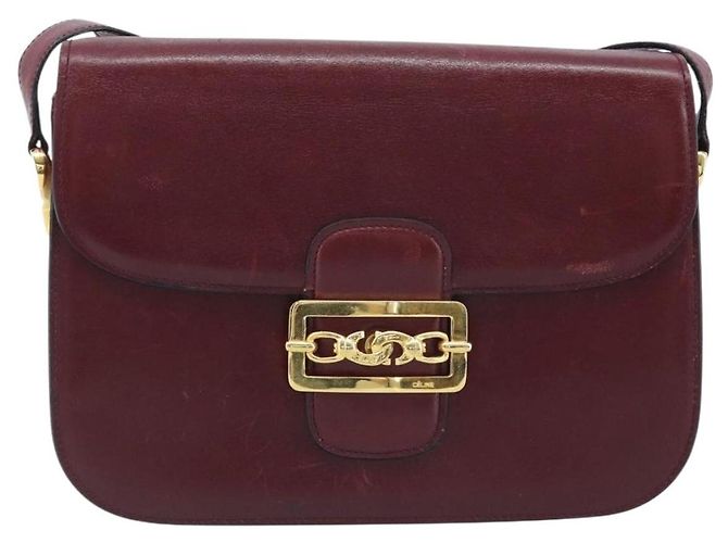 Céline CELINE Shoulder Bag Leather Bordeaux Gold - vista 13
