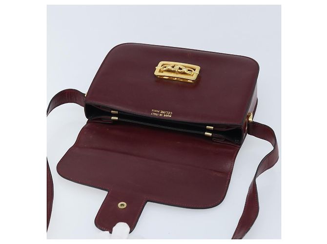 Céline CELINE Shoulder Bag Leather Bordeaux Gold - vista 18
