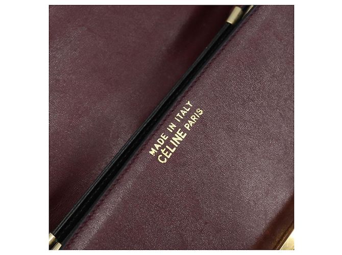 Céline CELINE Shoulder Bag Leather Bordeaux Gold - vista 19