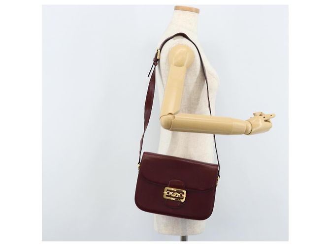 Céline CELINE Shoulder Bag Leather Bordeaux Gold - vista 23