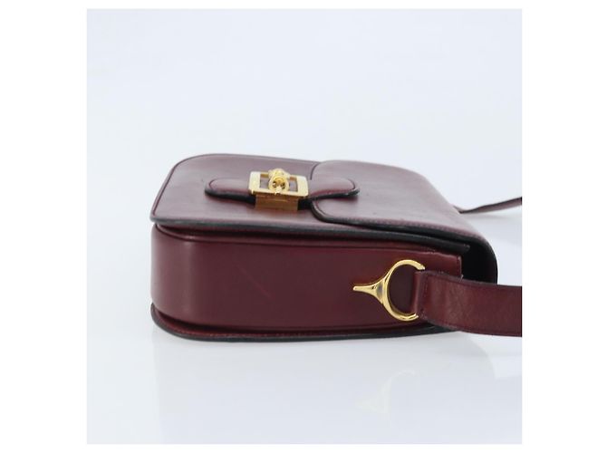 Céline CELINE Shoulder Bag Leather Bordeaux Gold - vista 3