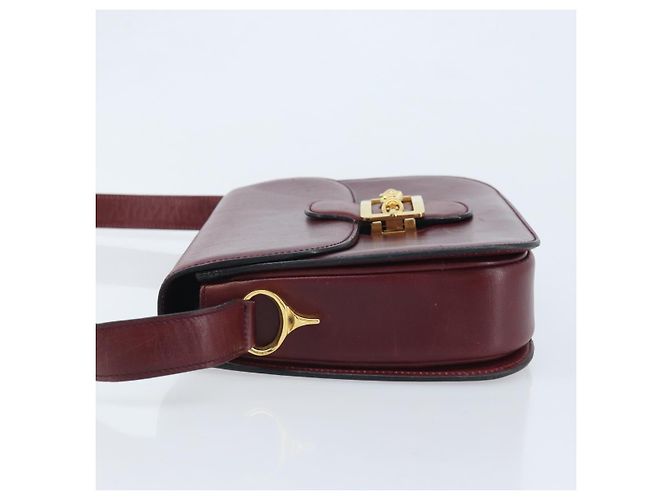 Céline CELINE Shoulder Bag Leather Bordeaux Gold - vista 4