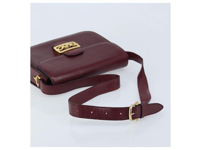 Céline CELINE Shoulder Bag Leather Bordeaux Gold - vista 7