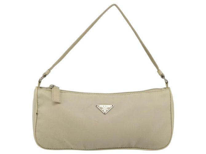PRADA Accessory Pouch Nylon Beige Silver - vista 13