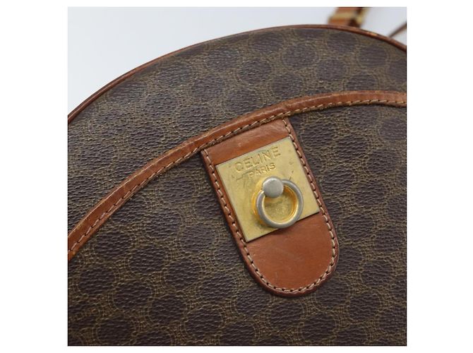 Céline CELINE Macadam Canvas Shoulder Bag PVC Leather Brown Gold - vista 18