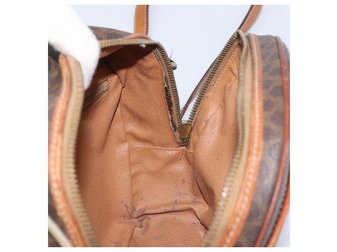 Céline CELINE Macadam Canvas Shoulder Bag PVC Leather Brown Gold - vista 20