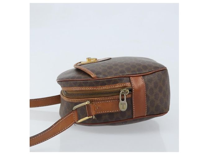 Céline CELINE Macadam Canvas Shoulder Bag PVC Leather Brown Gold - vista 4