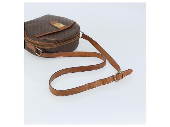 Céline CELINE Macadam Canvas Shoulder Bag PVC Leather Brown Gold - vista 7