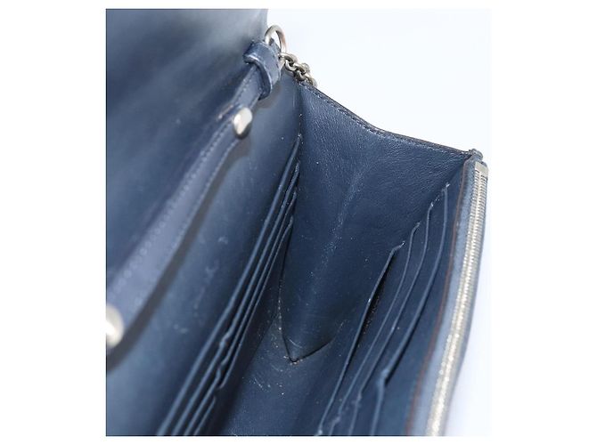 Céline CELINE Chain Shoulder Bag Leather Navy Silver - vista 19
