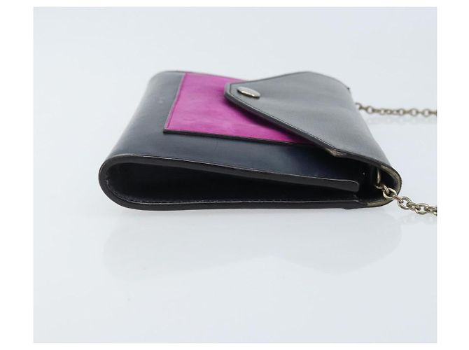 Céline CELINE Chain Shoulder Bag Leather Navy Silver - vista 3