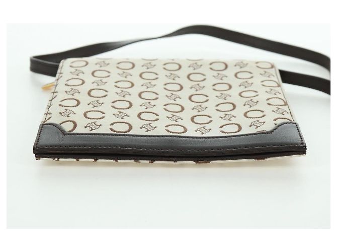 Céline CELINE C Macadam Canvas Shoulder Bag Ivory Gold - vista 5