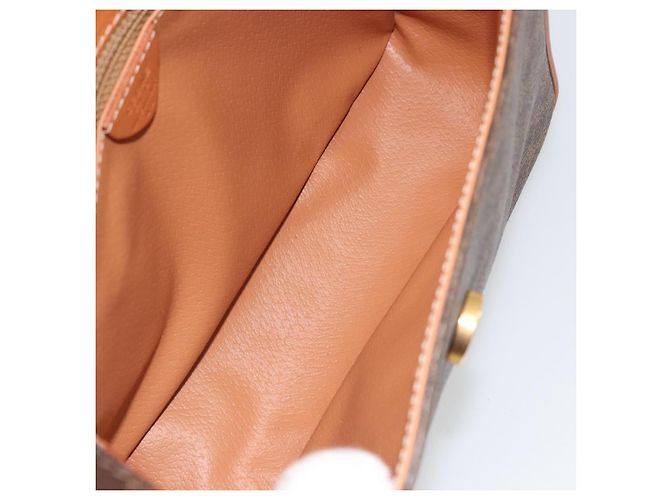 Céline CELINE Macadam Canvas Shoulder Bag PVC Leather Brown Gold - vista 10