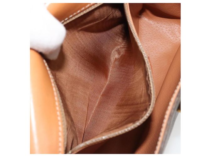 Céline CELINE Macadam Canvas Shoulder Bag PVC Leather Brown Gold - vista 11