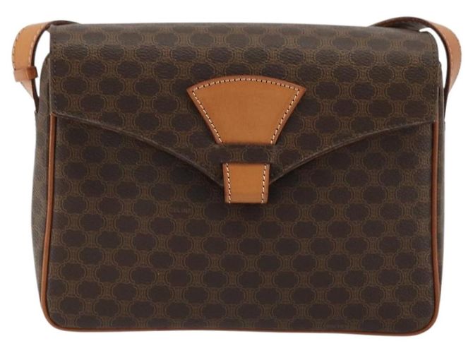 Céline CELINE Macadam Canvas Shoulder Bag PVC Leather Brown Gold - vista 13