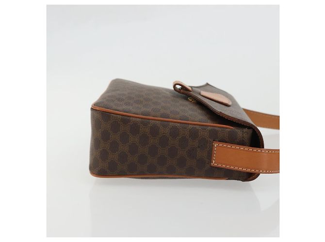 Céline CELINE Macadam Canvas Shoulder Bag PVC Leather Brown Gold - vista 3