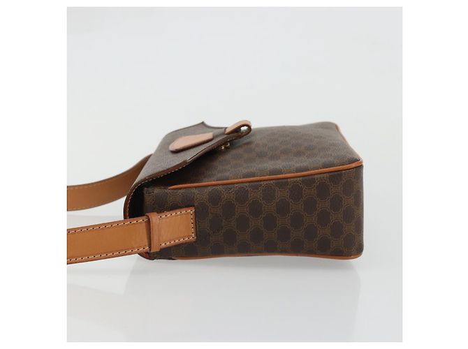 Céline CELINE Macadam Canvas Shoulder Bag PVC Leather Brown Gold - vista 4