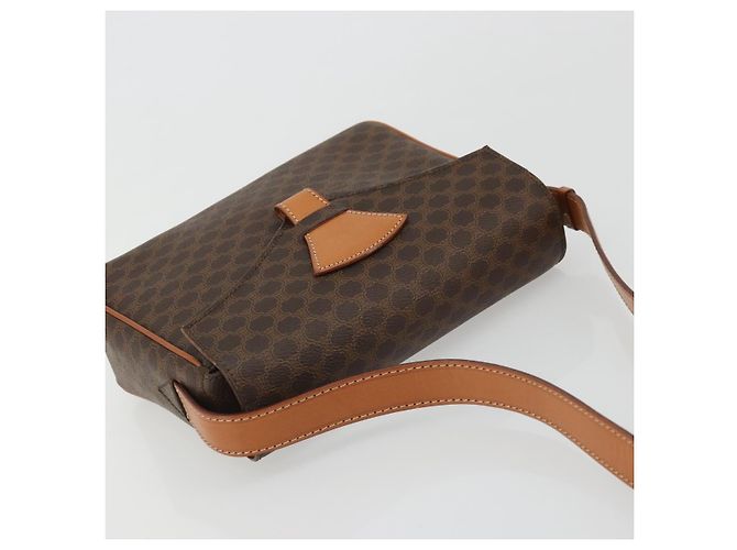 Céline CELINE Macadam Canvas Shoulder Bag PVC Leather Brown Gold - vista 6