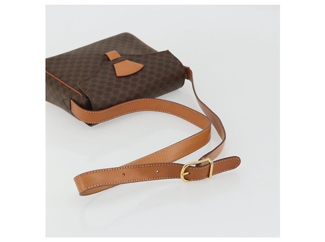 Céline CELINE Macadam Canvas Shoulder Bag PVC Leather Brown Gold - vista 7