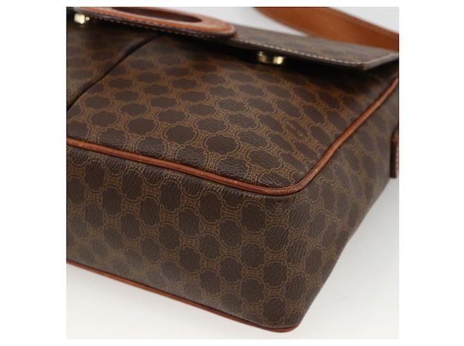 Céline CELINE Macadam Canvas Circle Shoulder Bag PVC Leather Brown Gold - vista 14