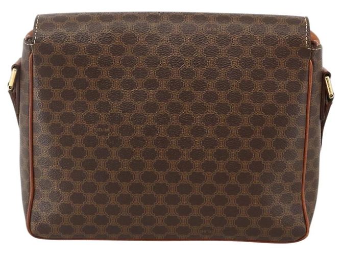 Céline CELINE Macadam Canvas Circle Shoulder Bag PVC Leather Brown Gold - vista 2