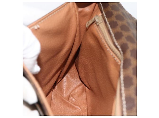 Céline CELINE Macadam Canvas Circle Shoulder Bag PVC Leather Brown Gold - vista 21