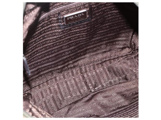 PRADA Schultertasche Nylon Khaki Silver - Ansicht 10