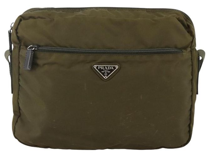 PRADA Schultertasche Nylon Khaki Silver - Ansicht 13