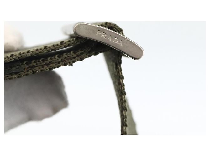 PRADA Schultertasche Nylon Khaki Silver - Ansicht 19