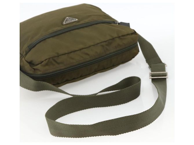 PRADA Schultertasche Nylon Khaki Silver - Ansicht 7