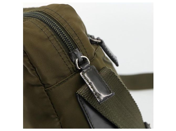 PRADA Schultertasche Nylon Khaki Silver - Ansicht 9