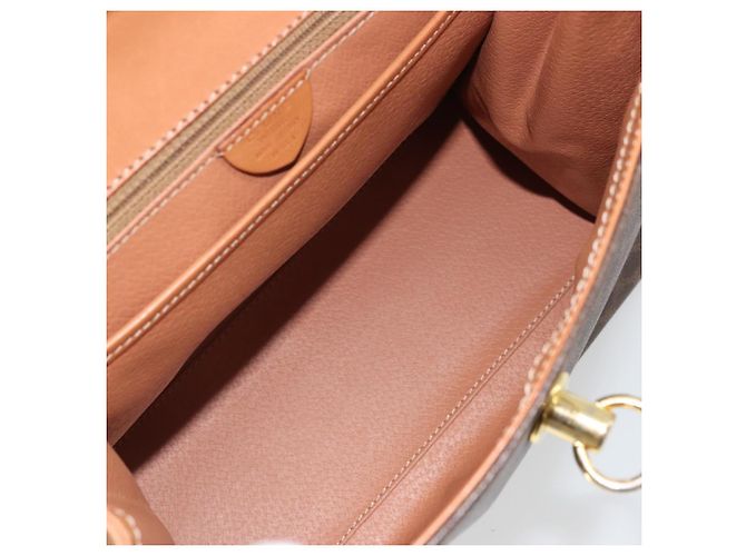 Céline CELINE Macadam Canvas Hand Bag PVC Leather Brown Gold - vista 11