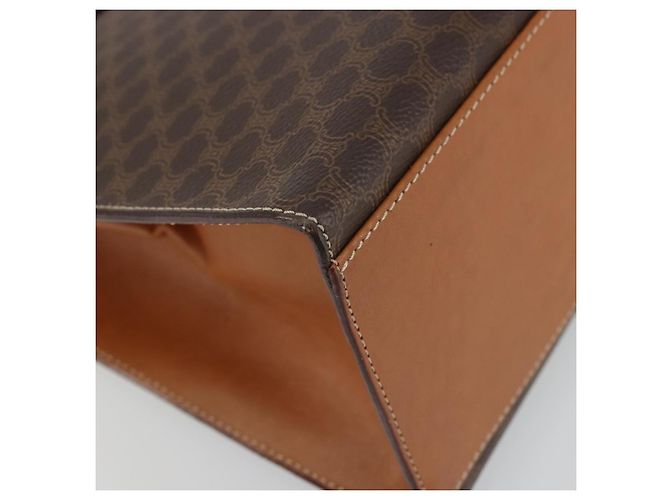 Céline CELINE Macadam Canvas Hand Bag PVC Leather Brown Gold - vista 15