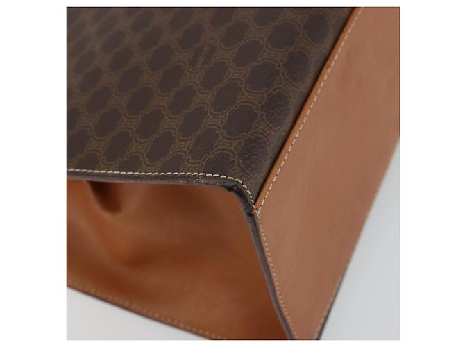 Céline CELINE Macadam Canvas Hand Bag PVC Leather Brown Gold - vista 17