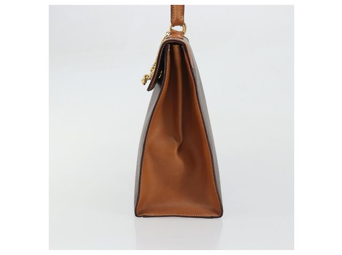 Céline CELINE Macadam Canvas Hand Bag PVC Leather Brown Gold - vista 3