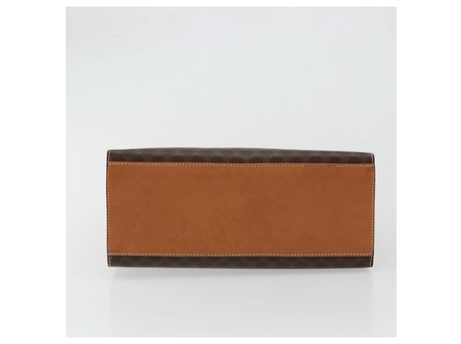 Céline CELINE Macadam Canvas Hand Bag PVC Leather Brown Gold - vista 5