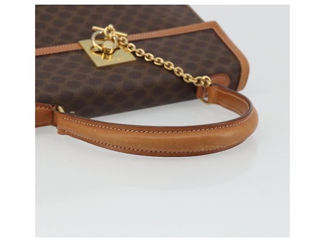 Céline CELINE Macadam Canvas Hand Bag PVC Leather Brown Gold - vista 7