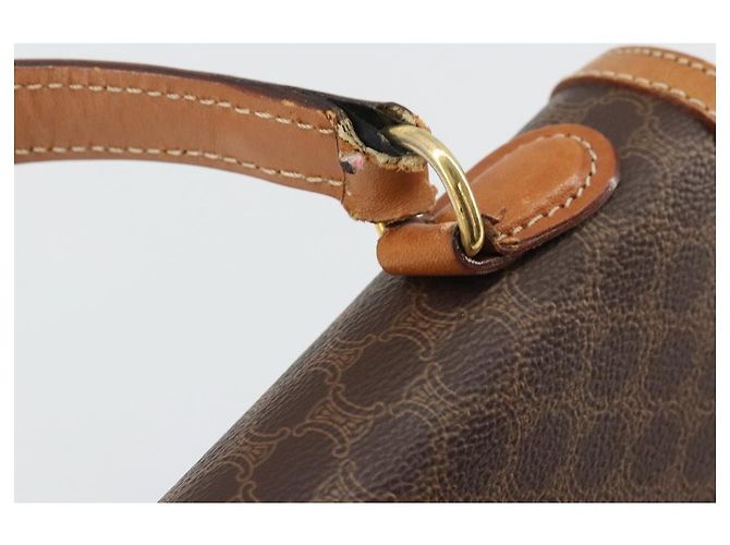 Céline CELINE Macadam Canvas Hand Bag PVC Leather Brown Gold - vista 9