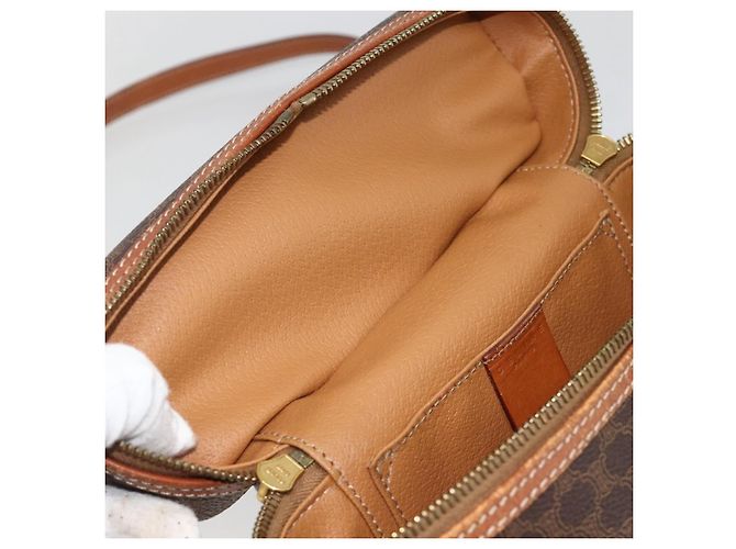Céline CELINE Macadam Canvas Hand Bag PVC Leather 2way Brown Gold - vista 10